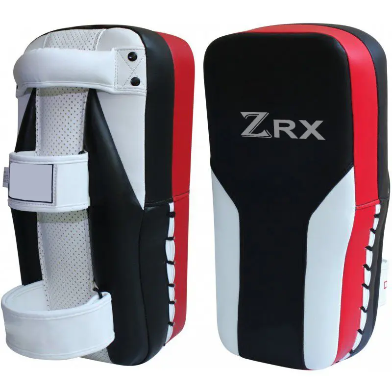 Curved MMA Muay Thai Pads: High-quality, durable, and versatile pads made from premium leather with a curved design for better kick catching. (Thai Pads)